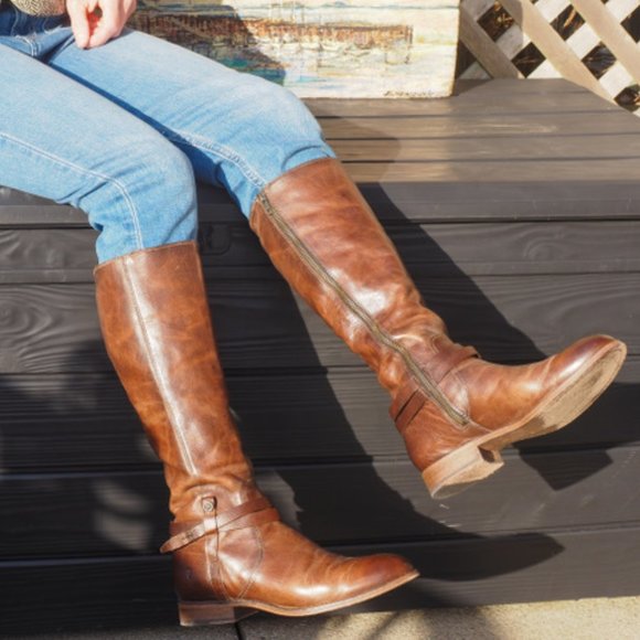 Frye Shoes - Frye Stone Washed Oiled Leather Tall Vintage Style Riding Boots